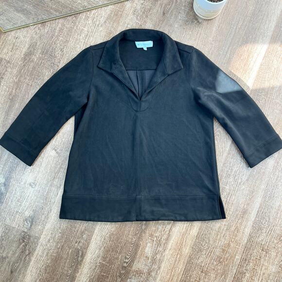 Tuckernuck Sweaters - Tuckernuck Black Suede Margot Top